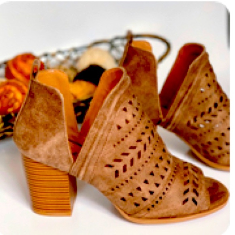 Peep toe booties